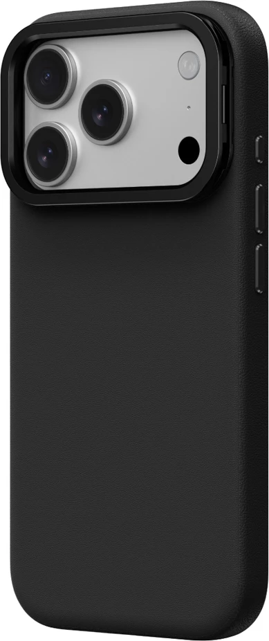 Mbështjellës AmazingThing Glamour për iPhone 17 Pro Max, PU lëkurë, e zezë