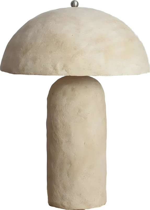 Llambë tavoline ASHER, letër mache, bezhë, 36x36x50cm