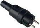 Steker Bachmann Vollgummi-Konturenstecker, 2-pin, pa tokëzim, i zi