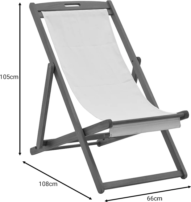 Shezlong Franclow dru akacie natyrale-pëlhurë pvc e bardhë