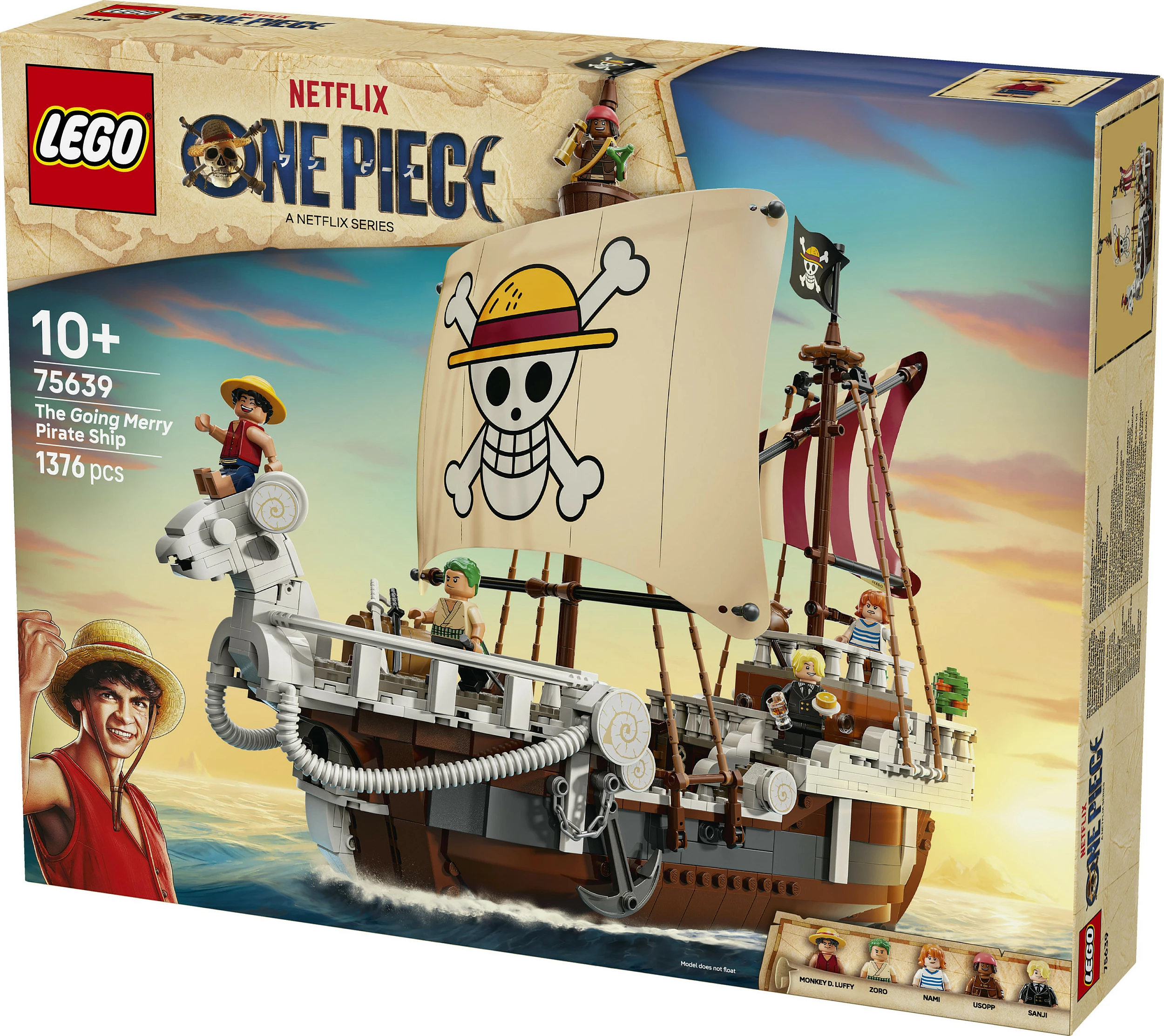 Set ndërtimi LEGO ONE PIECE The Going Merry Pirate Ship 75639, 1376 pjesë, 10+, multikolor