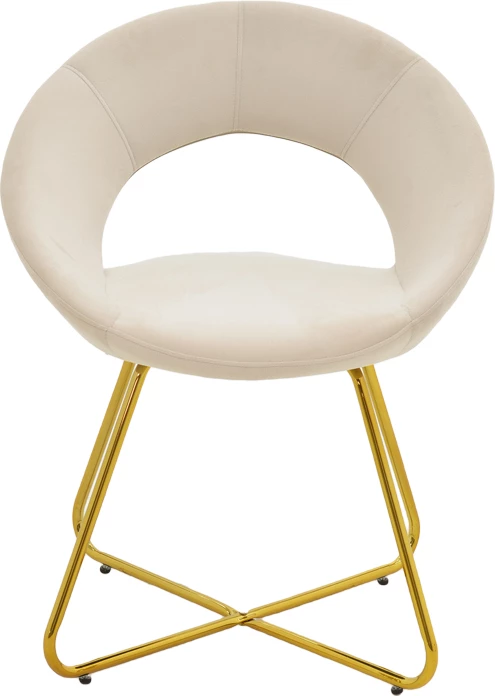 Karrige Valentina kadife bezhë-këmbë ari 65x60x82cm