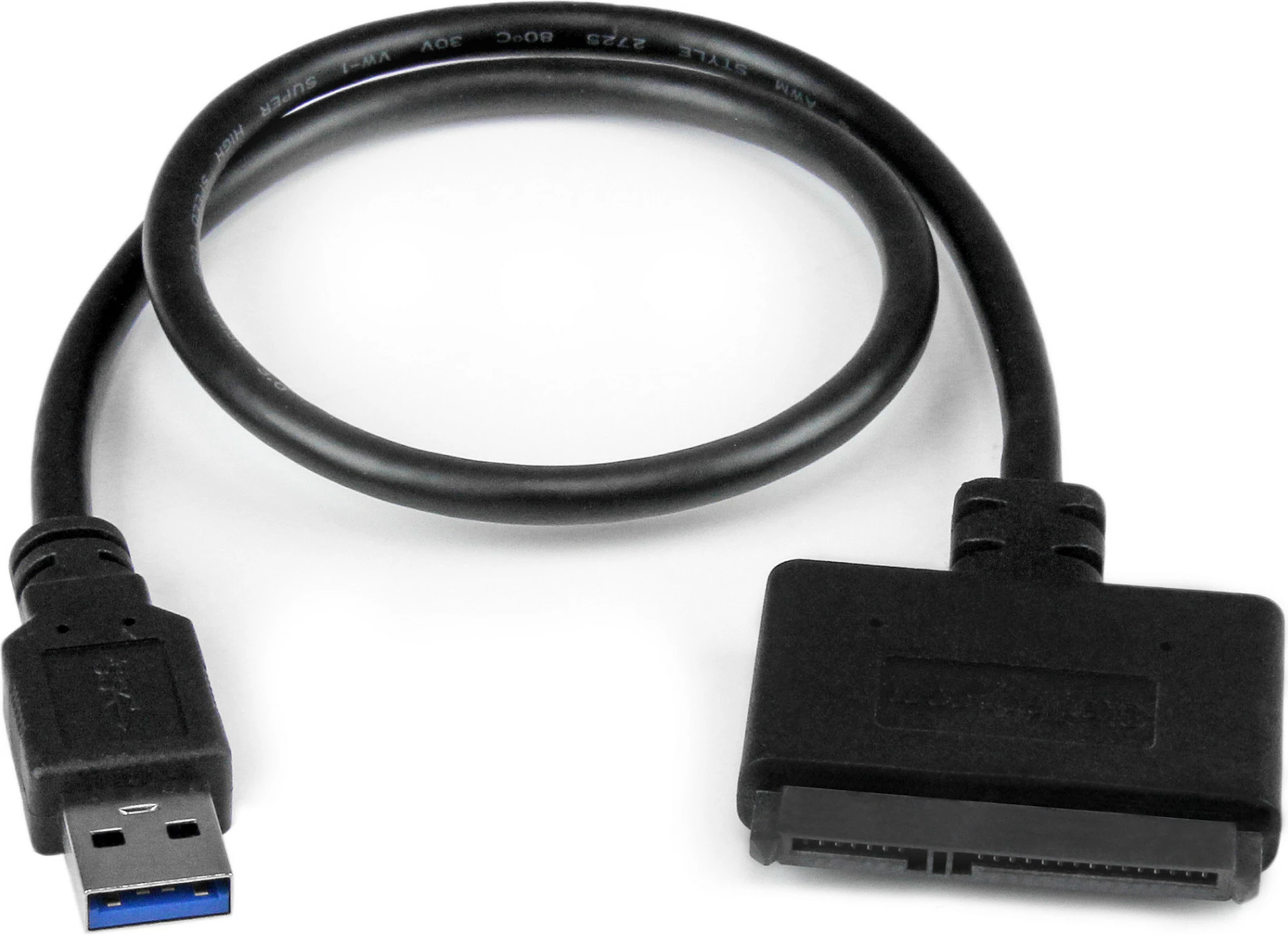 Kabllo adapter SATA n'USB StarTech USB3S2SAT3CB, USB 3.0, SATA III 6Gbps, 0.5 m, e zezë