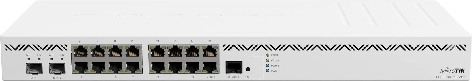Ruter MikroTik CCR2004-16G-2S+, 128 MB RAM, 128 MB Flash, i bardhë, 1U