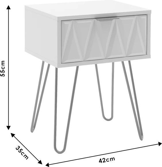 Komodin Isla, ngjyrë bardhë-ari, 42x35x55cm