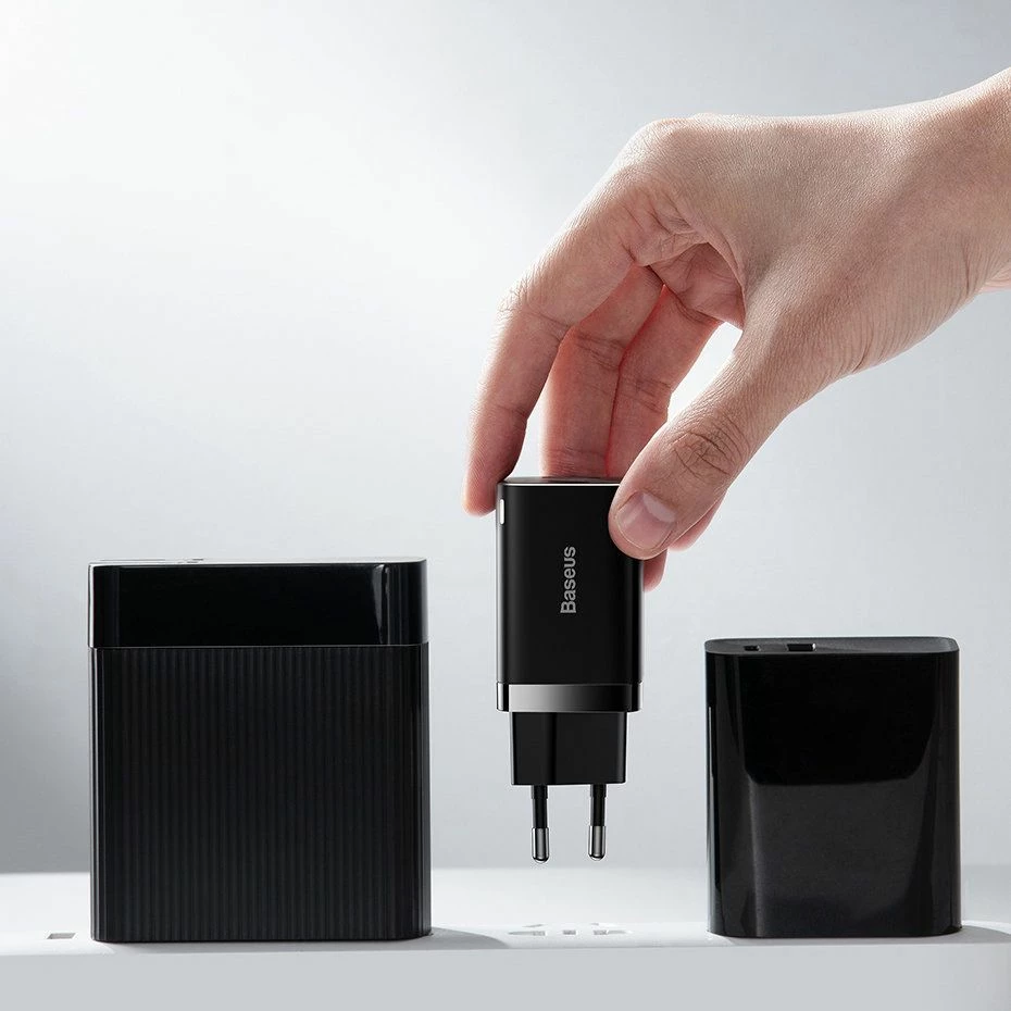 Karikues rrjeti Baseus Super Si Pro CCSUPP-E02 30W PD/QC, 1x USB-A + 1x USB-C, 3A, i bardhë