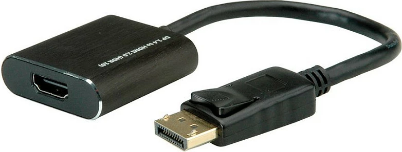 Adapter kabllo ROLINE 12.03.3164 DisplayPort në HDMI, 0.15 m, 4K HDR, e zezë