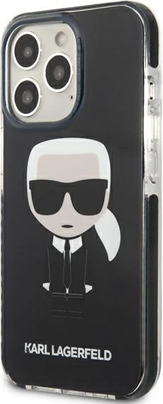 Mbështjellës Karl Lagerfeld KLHCP13LTPEIKK për iPhone 13 Pro/13 6.1", i fortë, i zi Iconik Karl