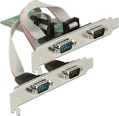 Kartelë zgjerimi PCIe DeLOCK 89557, 4x RS-232 Serial, low-profile, PCIe 2.0, e gjelbër