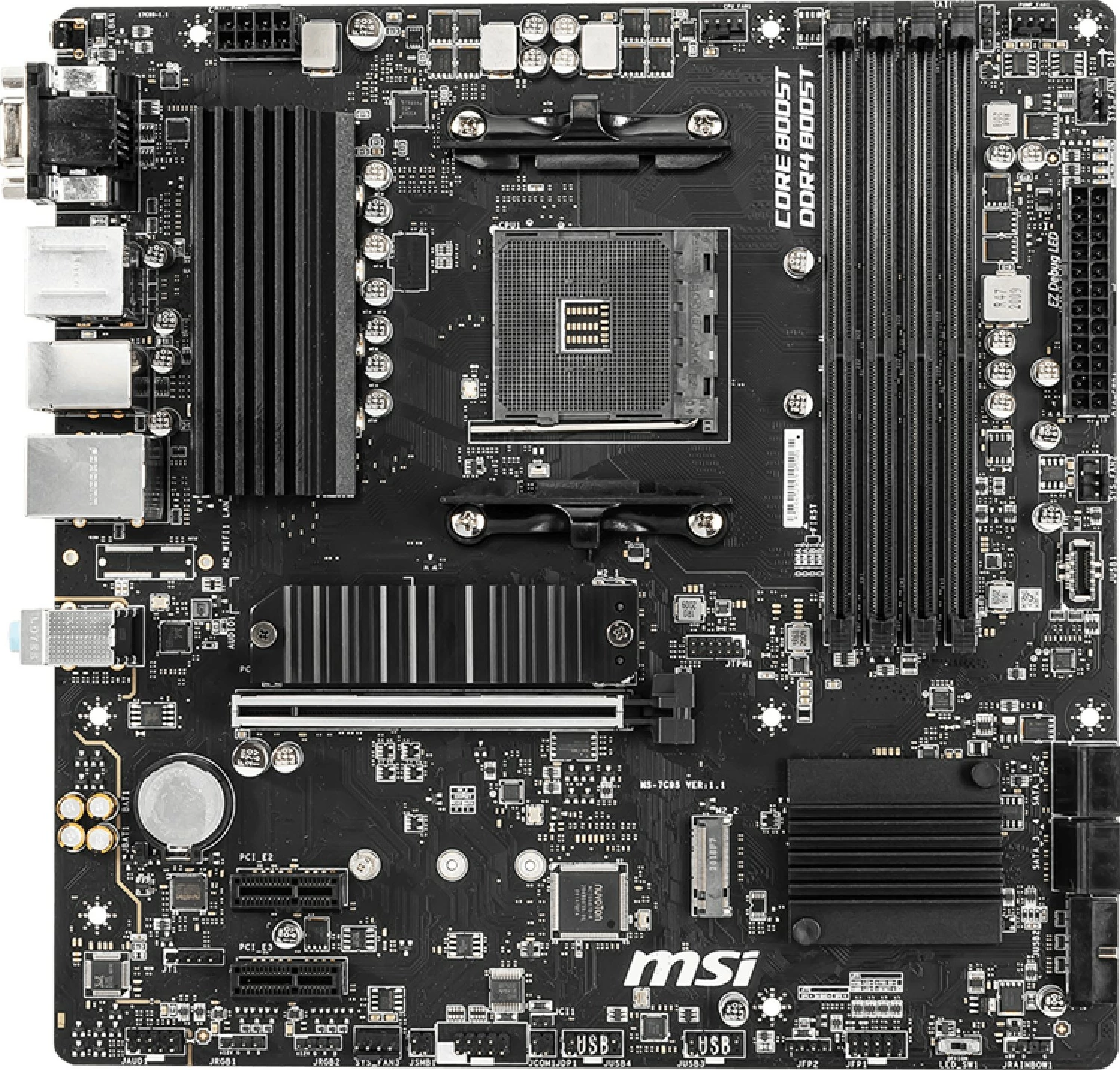 Pllakë amë MSI B550M PRO-VDH, AMD, Socket AM4, DDR4-SDRAM, 128 GB, micro ATX