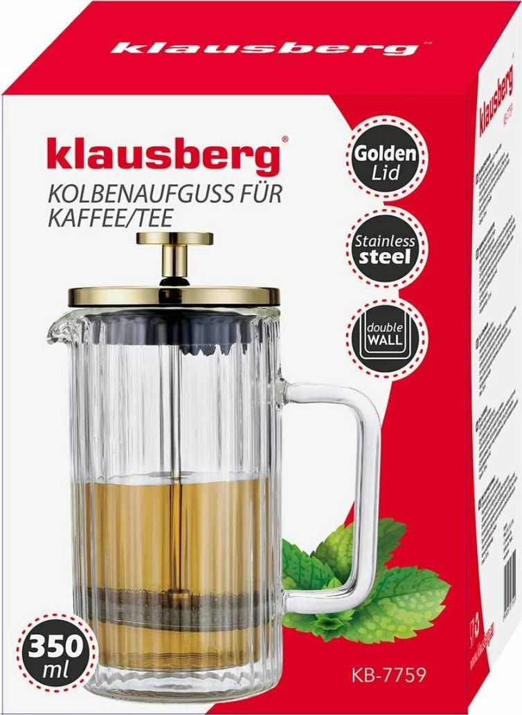 French press Klausberg KB-7759 600ml transparente/e artë