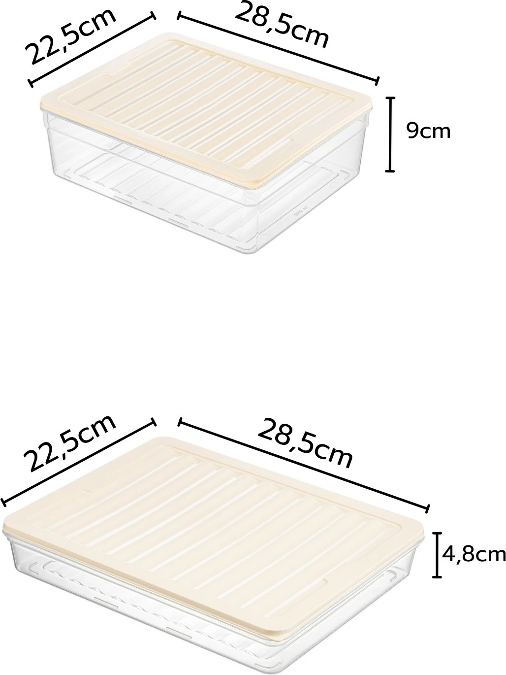 Set kuti plastike për organizim, krem, 4 copë, Hermia MDFRSB-2-4