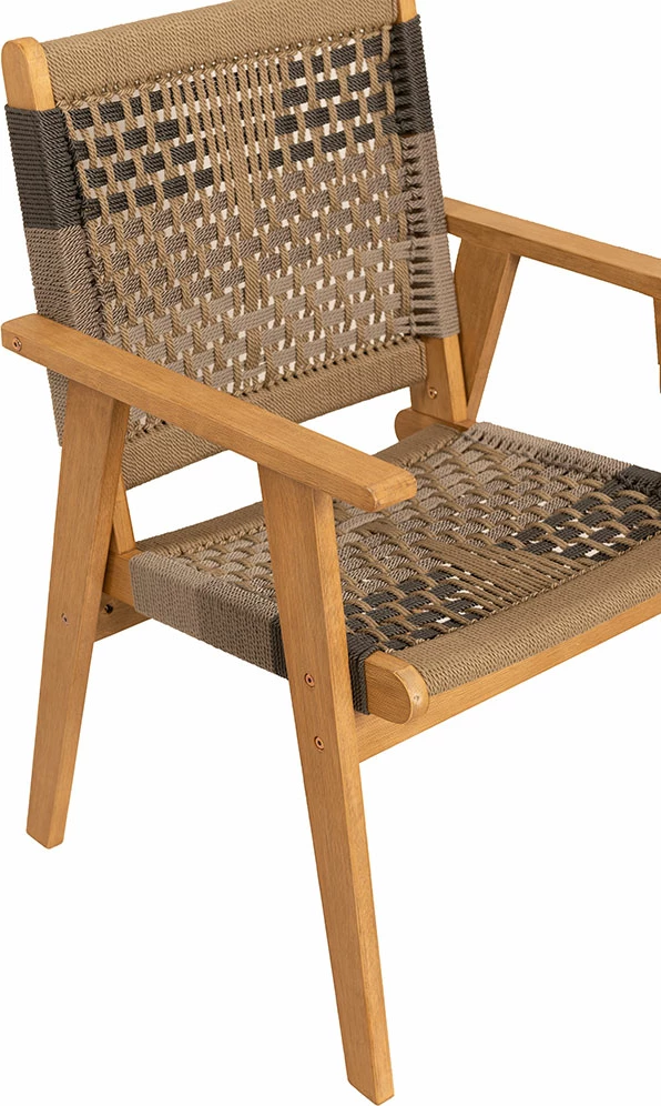 Karrige Vega, shumëngjyrëshe, dru akacie, litar natyral, 58x56x87 cm