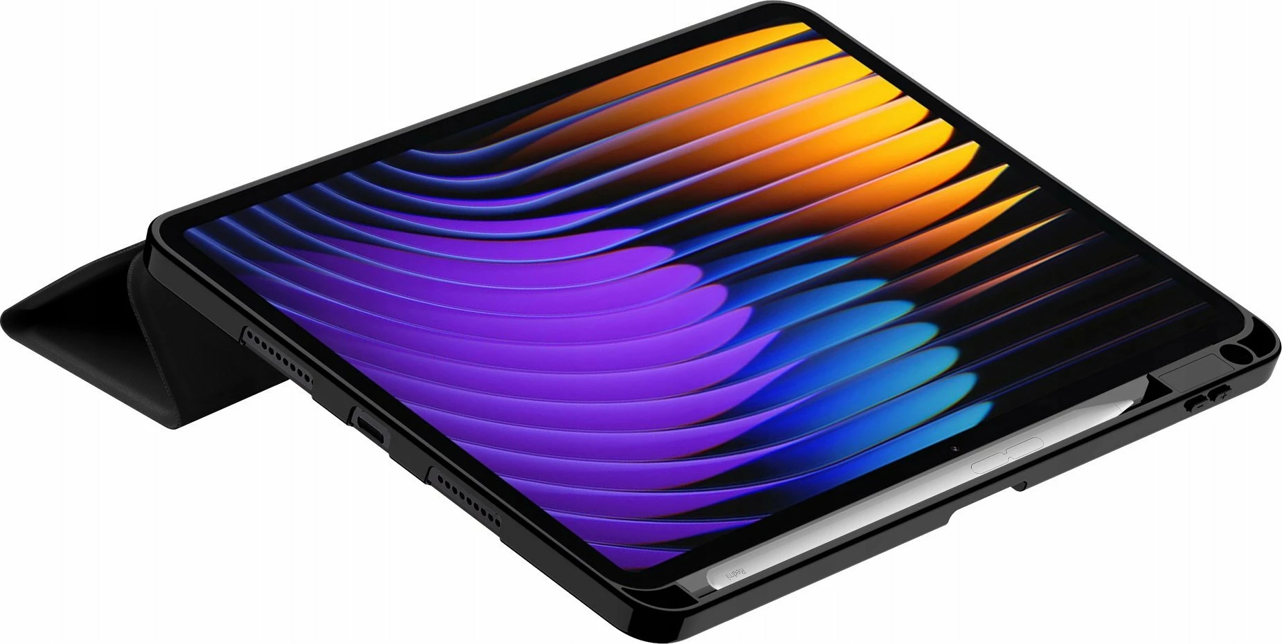 Mbështjellës për tablet Tech-Protect SmartCase SC Pen për Xiaomi Pad 7/7 Pro, silikon me kapak flip & vend për stylus, i zi
