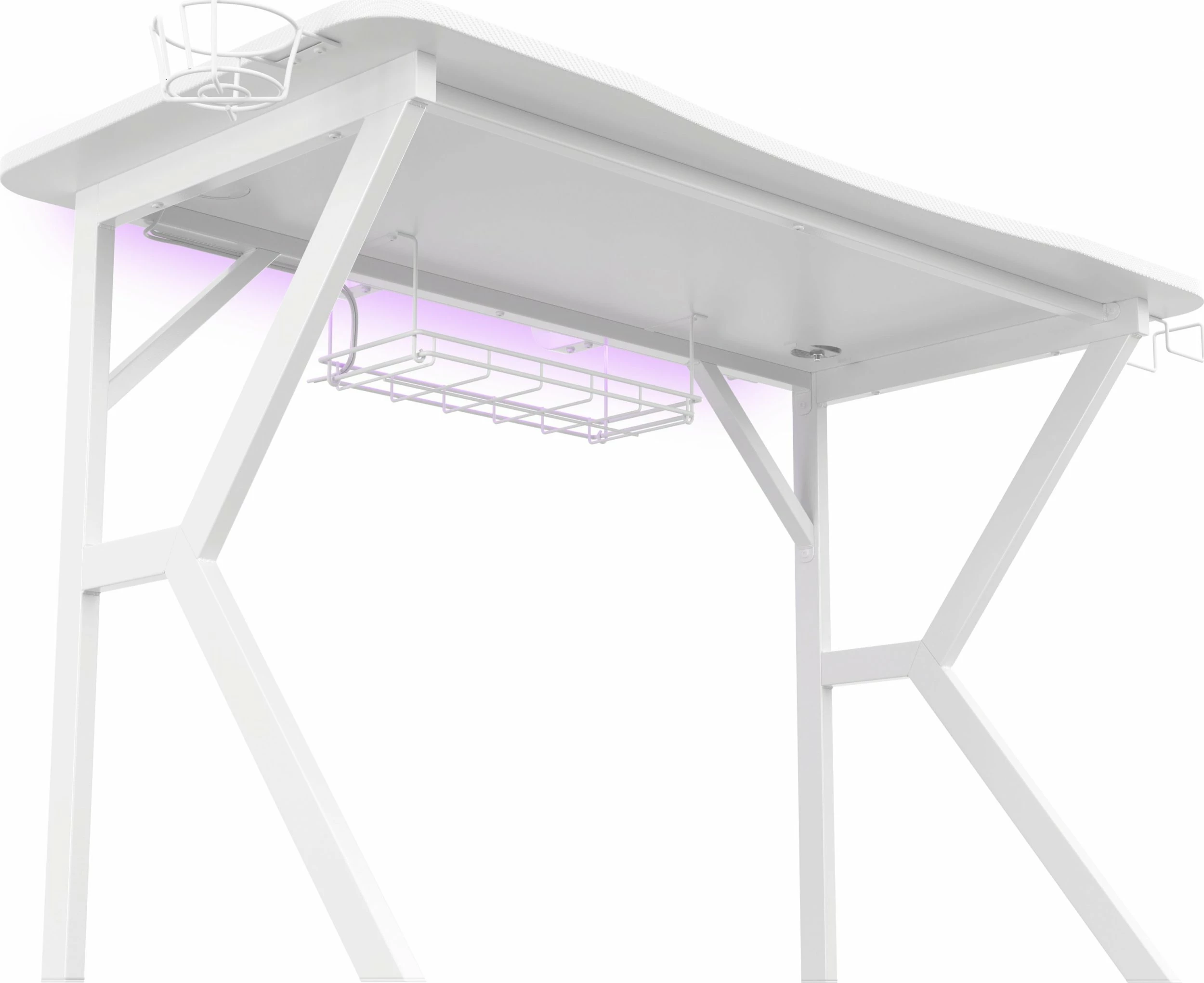 Tavolinë gaming GENESIS Holm 320 RGB 120x60 cm, e bardhë