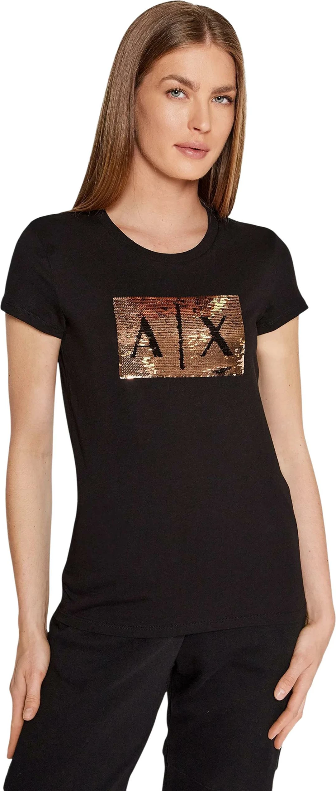 Maicë për femra Armani Exchange 8NYTDL YJ73Z, e zezë [Madhësia: S]