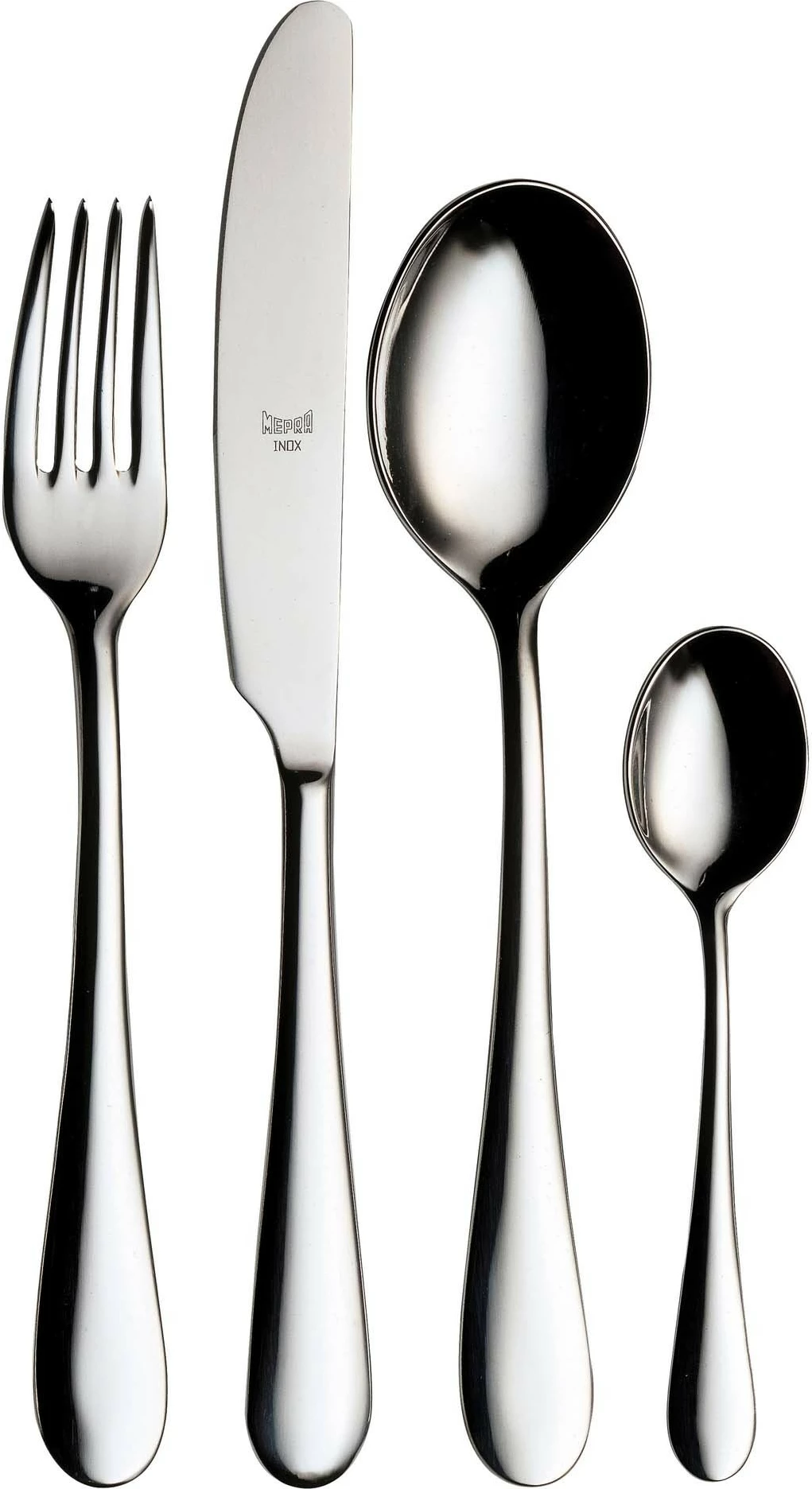 Thikë ëmbëlsirash, Mepra Natura, çelik inox 18/10 4 mm, dorezë e zbrazët, argjendtë