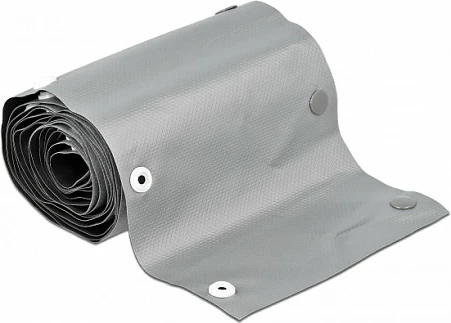 Mëngë mbrojtëse kabllosh DeLOCK 2 m x 30 mm, PVC, me kopsë snap, -15 deri 85°C, Zi/Gri
