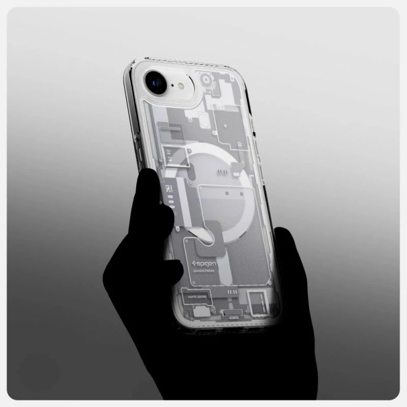 Mbrojtëse telefoni Spigen Ultra Hybrid MagSafe për iPhone 16E/17E, e bardhë