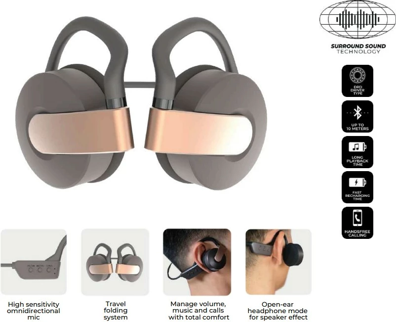 Kufje wireless Aiwa HPB-SW20 Bluetooth 5.3, 12 orë bateri, gri e errët