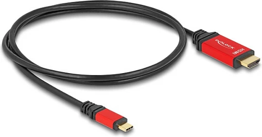 Kabllo DeLOCK USB Type-C në HDMI, 1 m, 8K 60Hz, HDR10, kuqe/zezë