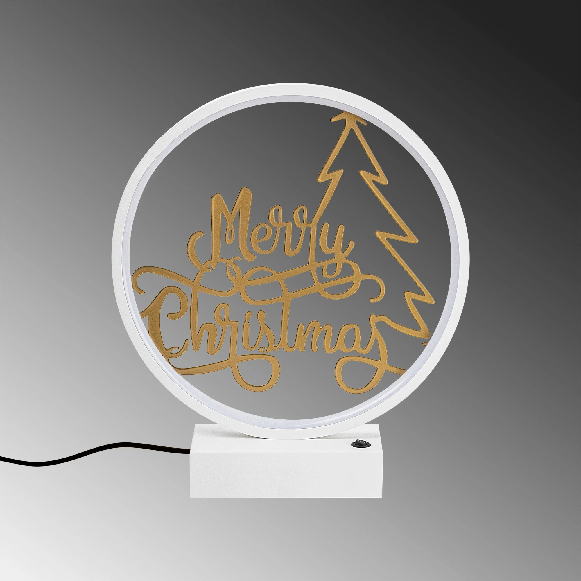 Llambë tavoline Opviq, model XMAS10, e bardhë dhe ari