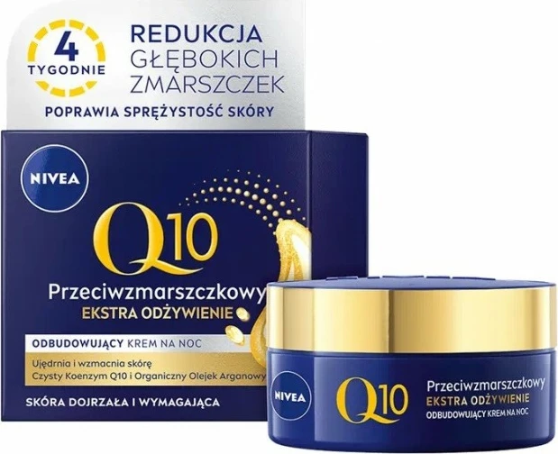 Krem nate anti-rrudhë për femra Nivea Q10 Extra Nourishing, 50ml