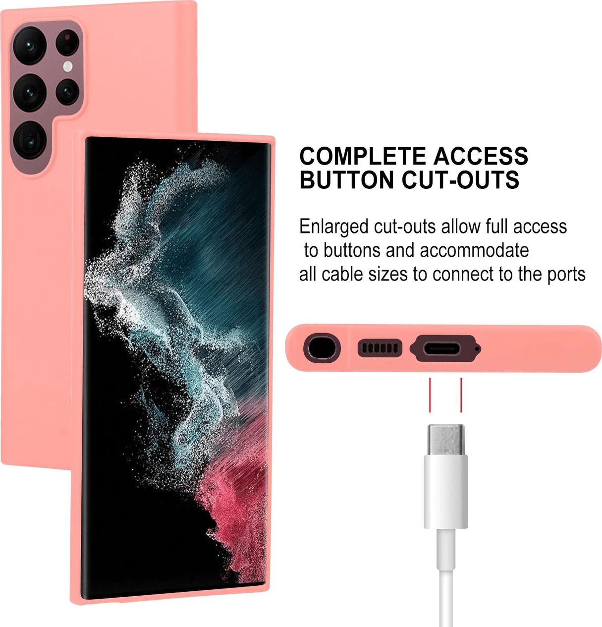 Mbështjellës silikoni Goospery Soft Feeling për Samsung Galaxy S23 Ultra 5G, rozë