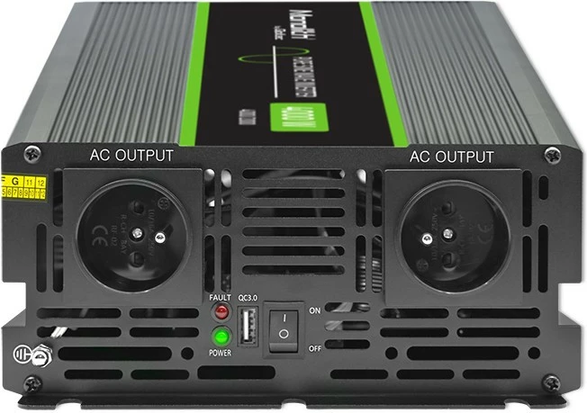 Konvertues voltazhi Qoltec Monolith 51939, 2000W/4000W, 24V në 230V, grafit