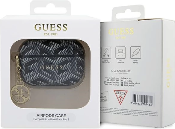 Mbështjellës Guess GCube Charm për AirPods Pro 2, i zi