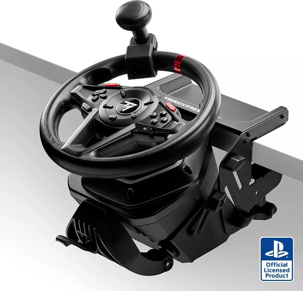 Timon loje Thrustmaster T128 SimTask Pack, Force Feedback, 270°-900°, USB-C, PC/PS5/PS4, i zi, paketë me pedale T2PM + SimTask Steering Kit
