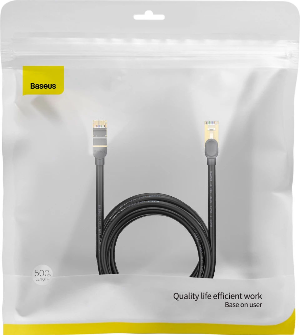 Kabllo rrjeti Baseus Speed Seven Cat 7, RJ45, 10Gbps, 5m, e zezë