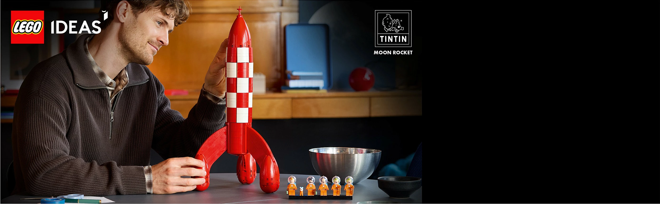 Set ndërtimi LEGO Ideas 21367 Tintin Moon Rocket, 1283 pjesë, 18+, multikolor