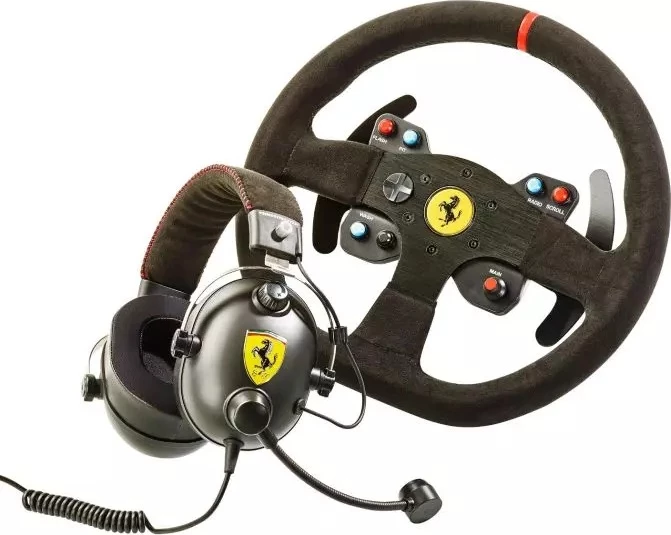 Kit timoni garash Thrustmaster Ferrari 599XX EVO Alcantara 30 cm + Kufje T.Racing
