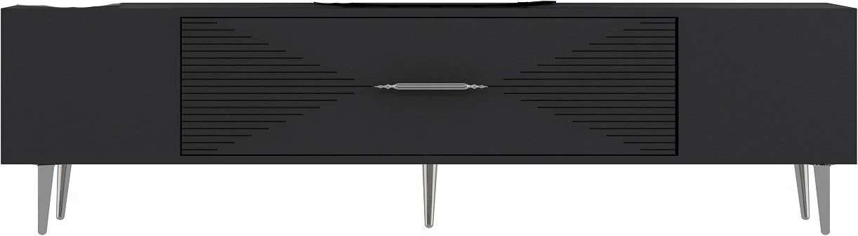 Komodë TV Skye Decor, Dekol1, antracit, argjend