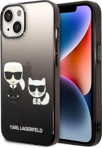 Mbështjellës KARL LAGERFELD KLHCP14STGKCK për iPhone 14 Plus, full body, mbrojtje kundër goditjeve, gradient black