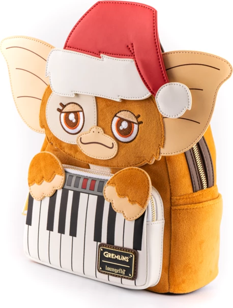 Mini çantë shpine, Loungefly, Gremlins Gizmo Holiday Cosplay, plush, kapelë e heqshme, 22.8 x 26.7 x 11.5 cm, multikolor