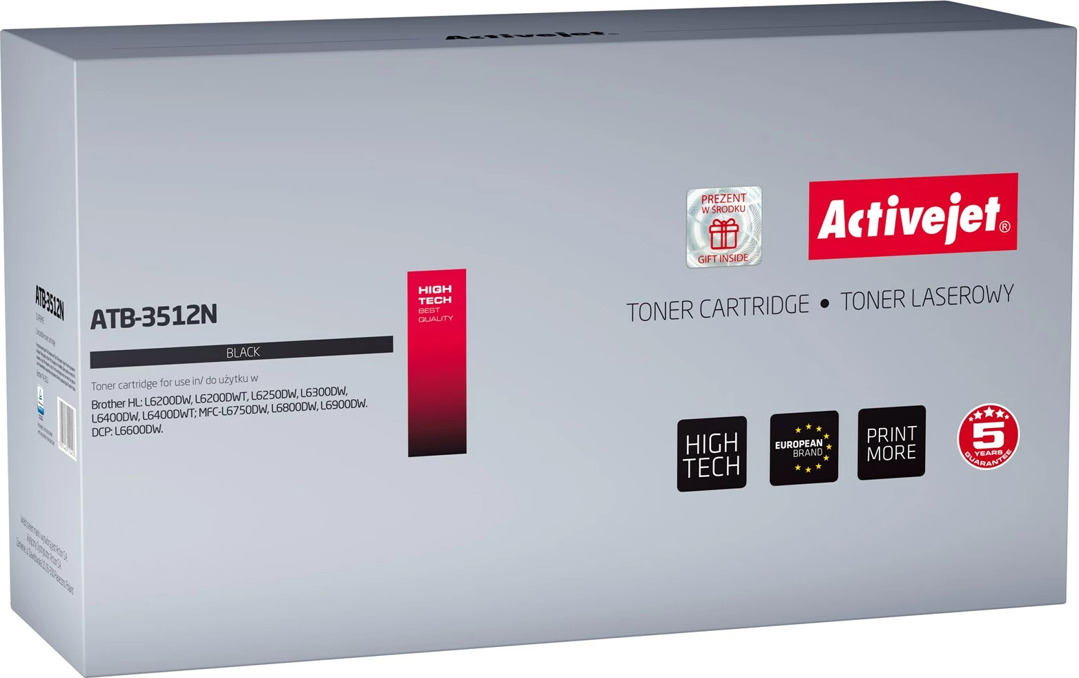 Toner zëvendësues Activejet ATB-3512N për printer Brother, i zi
