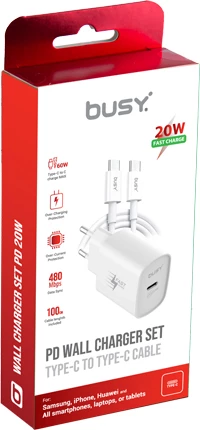 Busy Mbushes + Kabell Per Prize Type-C to Type-C 20W