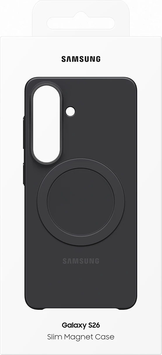 Mbështjellës Samsung Slim Magnet Case për Samsung Galaxy S26, MagSafe, i zi, në kuti