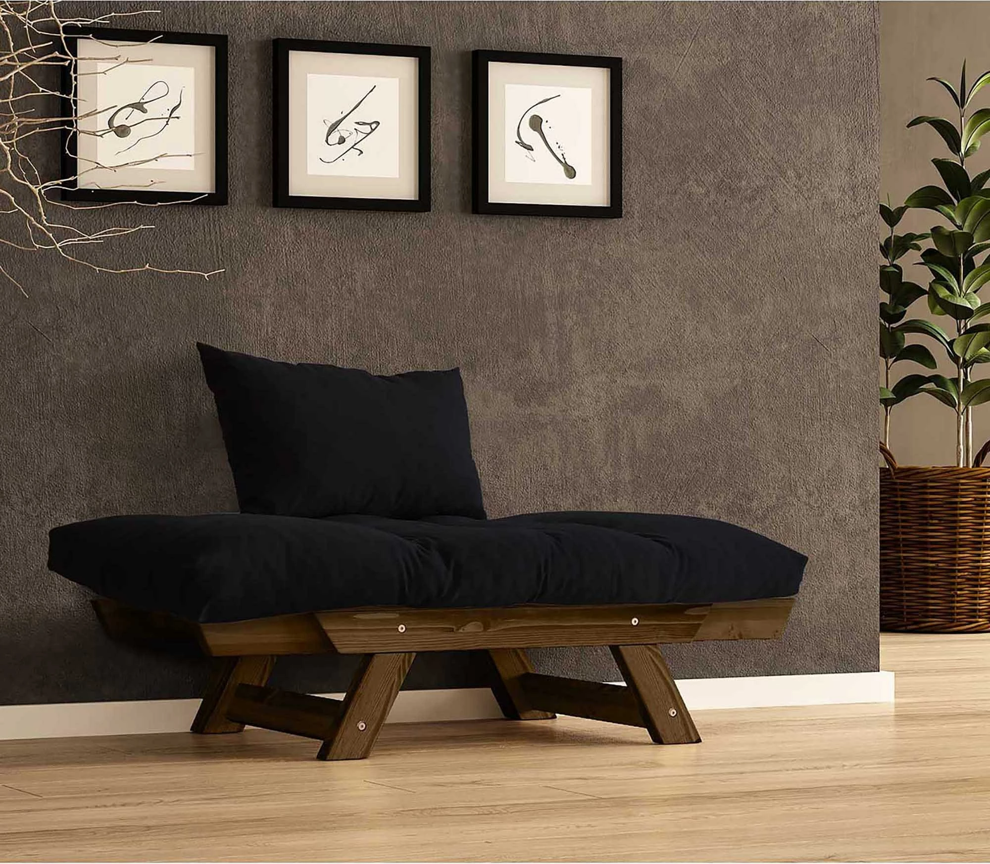 Karrige për kopsht, një vend, Skye Decor, CPT8139-140, ngjyrë arre dhe e zezë