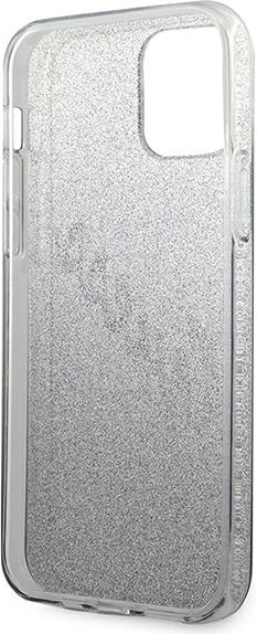 Mbështjellës Guess GUHCP12SPCUGLSBK për iPhone 12 mini 5.4", hardcase TPU/PC, Glitter Gradient Script, i zi