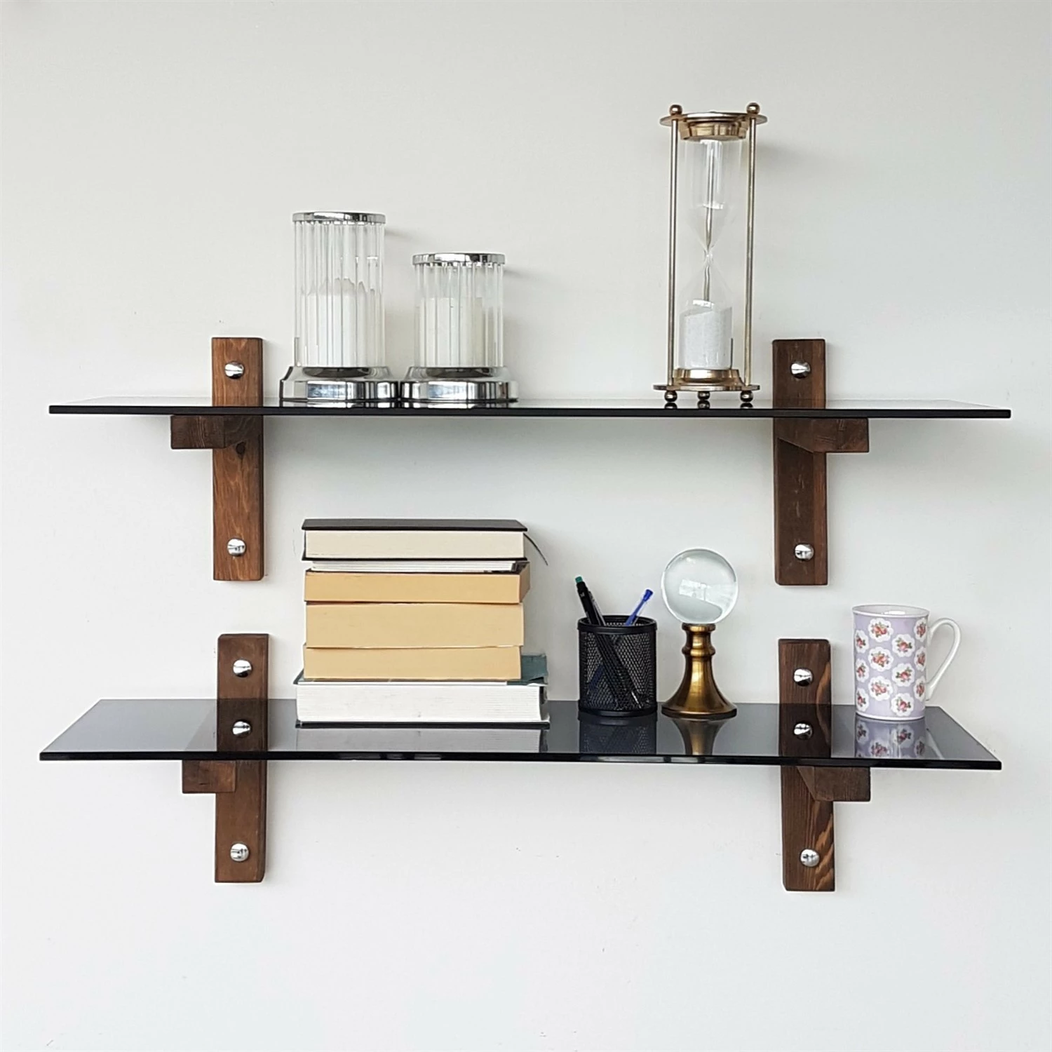 Raft muri Hanah Home, R202, ngjyrë arre dhe fume, 2 copë