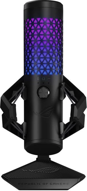 Mikrofon USB, Asus ROG Carnyx (90YH03Z0-BAUA00), kapsulë 25 mm, 192 kHz/24-bit, model kardioid, monitorim 3.5 mm, me RGB, i zi