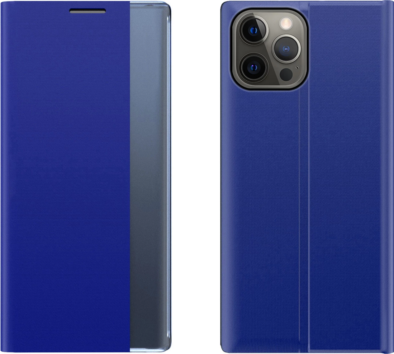 Mbështjellës Hurtel Sleep Case për iPhone 13 Pro Max, me dritare të zgjuar, Kaltër