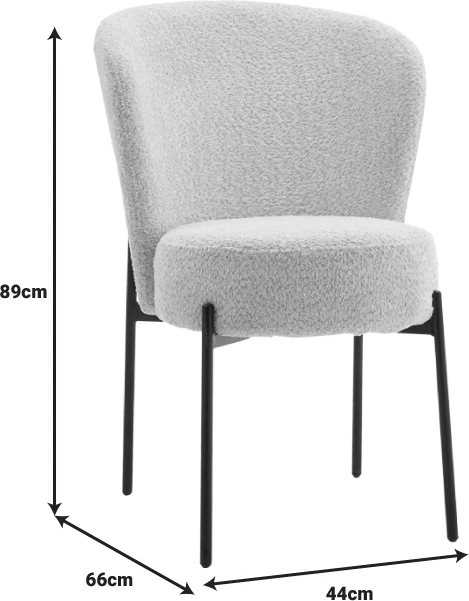 Karrige Houlian, material stof krem, këmbë metalike të zeza, 46x66x89cm