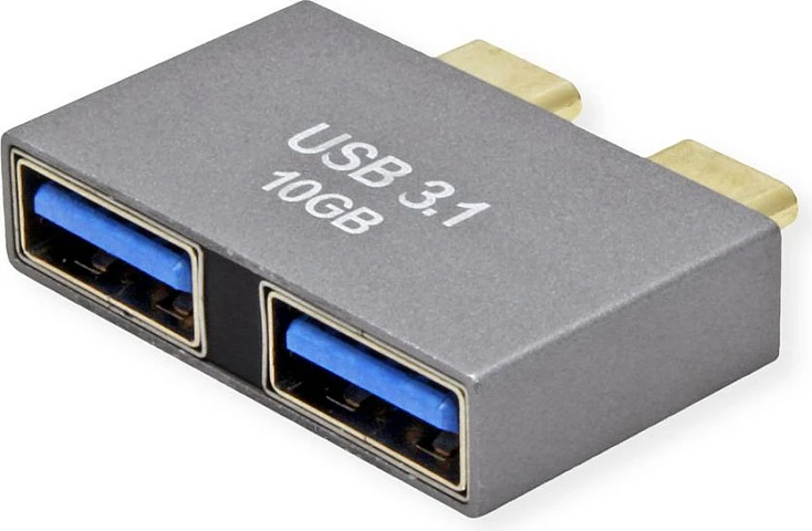 Adapter USB-C në USB-A ROLINE 12.03.2947, 2x USB-C (M) / 2x USB-A (F), 10 Gbit/s, argjendtë