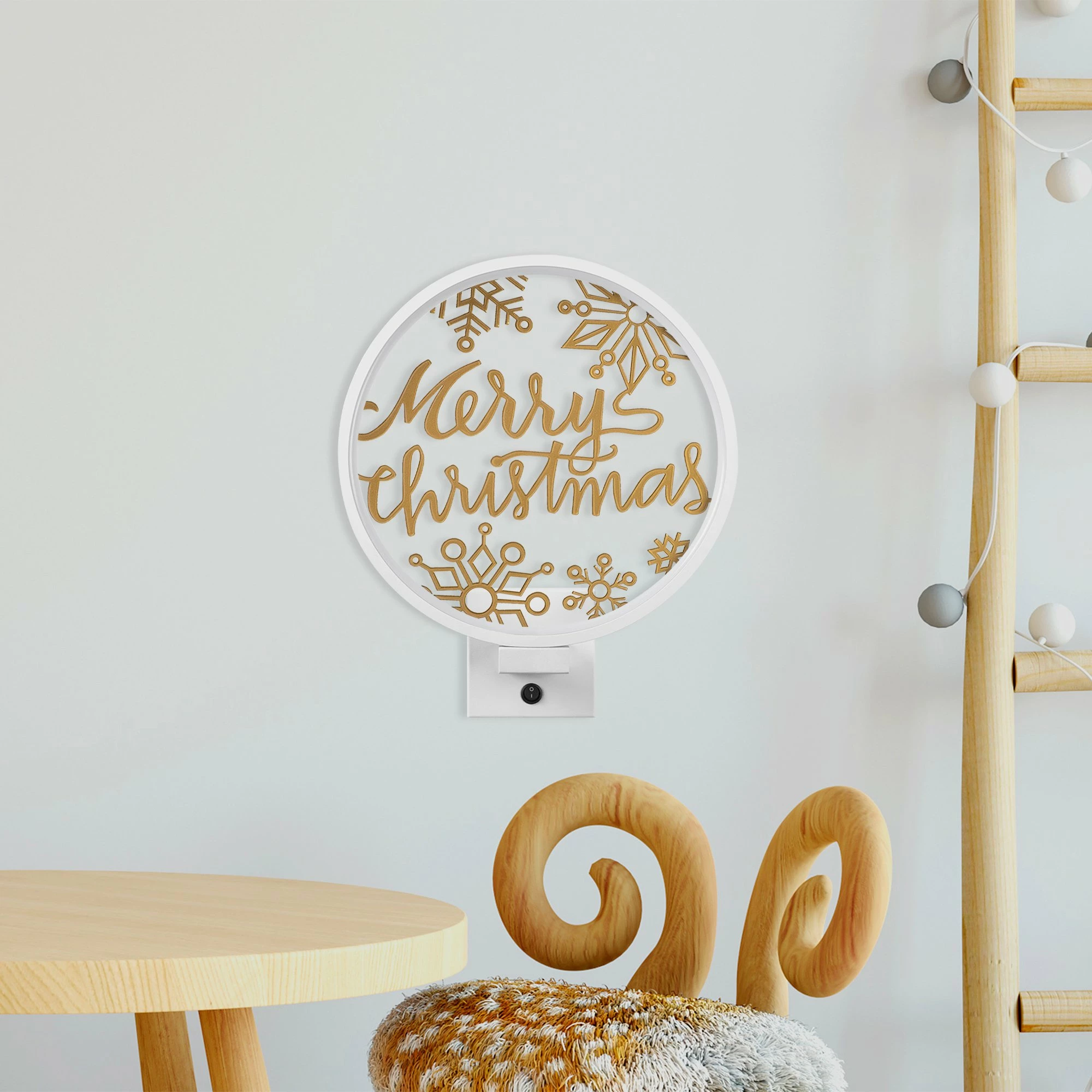 Llambë muri Opviq, XMAS29, e bardhë dhe ari