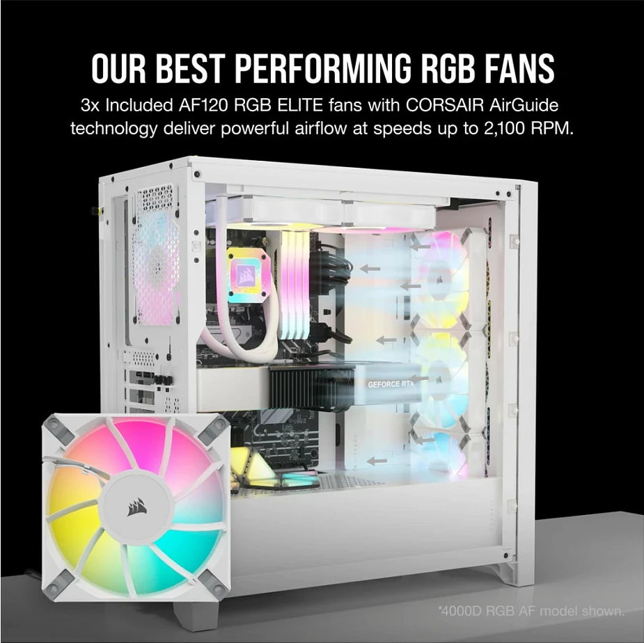 Kasë PC Corsair iCUE 5000D RGB Airflow, Midi Tower, ATX/E-ATX, e bardhë