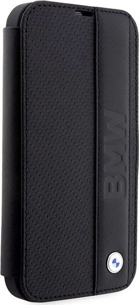 Mbështjellës BMW BMBKP14L22RDPK për iPhone 14 Pro 6.1", Leather Textured&Stripe, e zezë